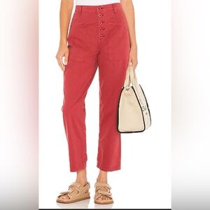 pistola Red High-Rise Utility Pants
